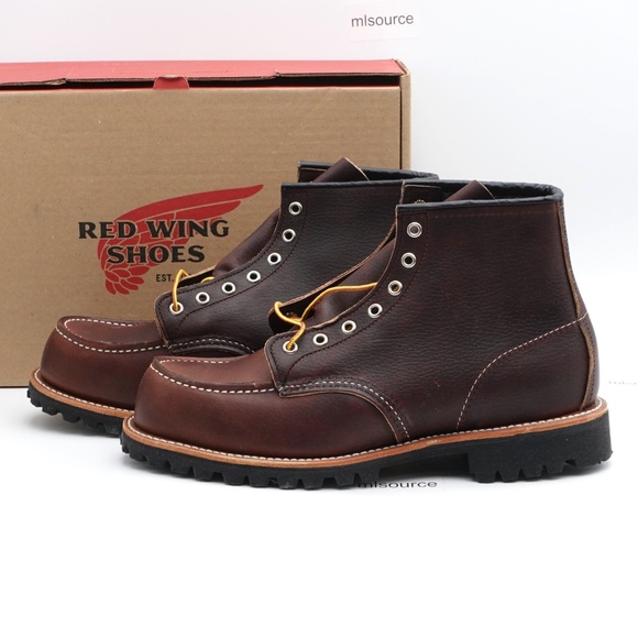 NEW Red Wing 8146 Roughneck 6-Inch Moc Toe Boots WIDE 2E Men\'s Brown Made in USA main image 2